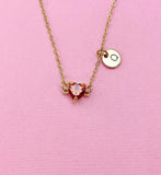 Red Heart Charm Neckalce in Gold, N6341