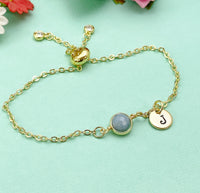 Angelite Bracelet in Gold or Silver, Natural Angelite Gemstone Jewelry, N6342