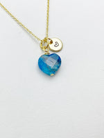 Apatite Heart Necklace in Gold or Silver, Natural Gemstone Jewelry, Birthday Gifts, Personalized Customized Gifts, N6343