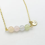 Morganite Necklace In Gold or Silver, Natural Morganite Gemstone Jewelry, N6347N