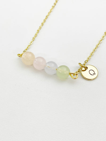 Morganite Necklace In Gold or Silver, Natural Morganite Gemstone Jewelry, N6347N