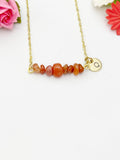 Carnelian Necklace In Gold or Silver, Natural Carnelian Gemstone Jewelry, N6350N