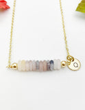 Quartz Necklace In Gold or Silver, Natural Quartz Gemstone Jewelry, N6355