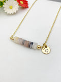 Quartz Necklace In Gold or Silver, Natural Quartz Gemstone Jewelry, N6355
