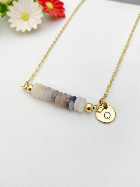 Quartz Necklace In Gold or Silver, Natural Quartz Gemstone Jewelry, N6355