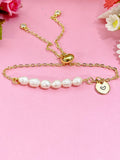 Pearl Bracelet in Gold or Silver, Natural Cultured Freshwater Pearl Bracelet, Pearl Jewelry, N6115G