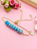 Natural Regalite Imperial Jasper Sea Sediment Jasper Bracelet, Gold Natural Gemstone Jewelry, N6360B
