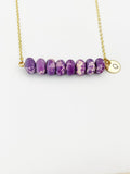 Natural Regalite Imperial Jasper Sea Sediment Jasper Necklace In Gold or Silver, Purple Natural Imperial Jasper Gemstone Jewelry, N6361
