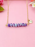 Regalite Imperial Jasper Sea Sediment Jasper Necklace In Gold or Silver, Dark Violet, Natural Imperial Jasper Gemstone Jewelry, N6364
