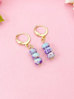 Regalite Imperial Jasper Sea Sediment Jasper Earrings in Gold or Silver, Dark Violet, Natural Gemstone Jewelry, N6364E