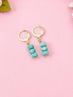 Regalite Imperial Jasper Sea Sediment Jasper Earrings in Gold or Silver, Dark Turquoise, Natural Gemstone Jewelry, N6365E