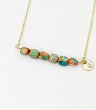 Regalite Imperial Jasper Sea Sediment Jasper Necklace In Gold or Silver, Cuboid, Purple, Natural Imperial Jasper Gemstone, N6368