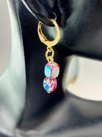 Regalite Imperial Jasper Sea Sediment Jasper Earrings in Gold or Silver, Cuboid, Purple, Natural Gemstone Jewelry, N6368E