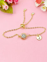 African Turquoise Bracelet in Gold or Silver, Natural African Turquoise(Jasper) Gemstone Jewelry, N6369B