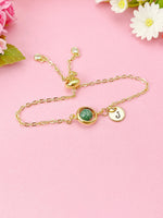 Emerald Bracelet in Gold or Silver, Natural Emerald Gemstone Jewelry, N6370B