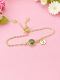 Emerald Bracelet in Gold or Silver, Natural Emerald Gemstone Jewelry, N6370B
