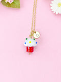 Cupcake Charm Necklace in Gold or Silver, N6371