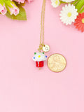 Cupcake Charm Necklace in Gold or Silver, N6371