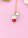 Cupcake Charm Necklace in Gold or Silver, N6371