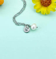 Pearl Necklace, Silver White Pearl Necklace, N2110
