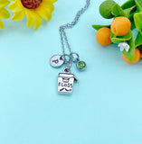 Dental Floss Charm Necklace – Hygienist Gift with Initial
