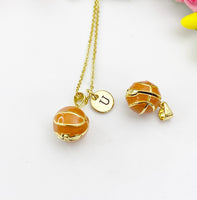 Basketball Locket Charm Necklace with Hidden Heart, Homecoming Proposal, N6462