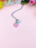 Silver Peach Charm Necklace – Dainty Fruit-Inspired Jewelry Gift, N6334S
