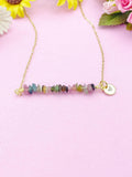 Tourmaline Necklace, Gold Necklace, Natural Tourmaline Gemstone Jewelry, N6123