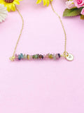 Tourmaline Necklace, Gold Necklace, Natural Tourmaline Gemstone Jewelry, N6123