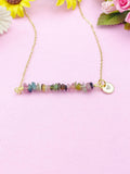 Tourmaline Necklace, Gold Necklace, Natural Tourmaline Gemstone Jewelry, N6123