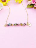 Tourmaline Necklace, Gold Necklace, Natural Tourmaline Gemstone Jewelry, N6123