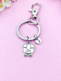 Silver Pig Charm Keychains, N6402