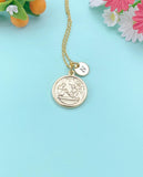 Gold Angel Baptism Charm Necklace, Baptism Jewelry Gift, N6021