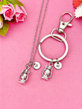 Silver Lantern Charm Necklace or Keychain, Guiding Achieve Goal Gifts Idea, N 5476M