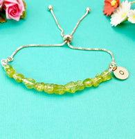 Peridot Bracelet in Rose Gold, August Birthstone Birthday Gift, Natural Gemstone Jewelry Gift, N4897RG