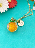 Orange Charm Necklace in Gold, N4722
