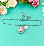 Cup and Saucer Teacup Charm Bracelet in Silver, Tea Party Gift, N811B