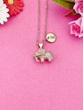 Elephant Charm Necklace in Rose Gold, Luck Gift, N2731