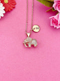 Elephant Charm Necklace in Rose Gold, Luck Gift, N2731