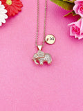 Elephant Charm Necklace in Rose Gold, Luck Gift, N2731