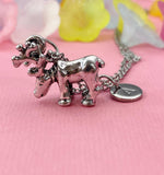 Silver Reindeer Charm Necklace – Holiday Jewelry Gift for Her, N6469