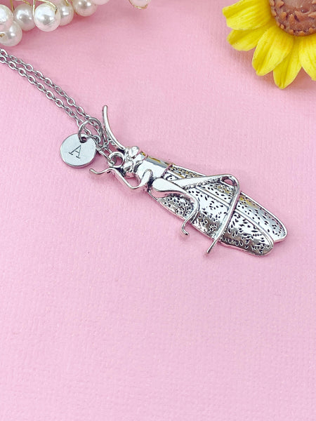 Grasshopper Charm Necklace– Insect Charm for Nature Lovers, N6473N