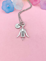 Wine Opener Necklace – Corkscrew Pendant for Sommeliers & Hosts, N6478