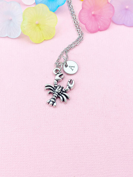 Silver Lobster Charm Necklace – Nautical Jewelry for Ocean Lovers,  N6481