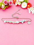 Silver Larimar Bracelet, Gold Option, Natural Larimar Gemstone Jewelry, N6117S