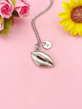 Lip Mouth Silver Charm Necklace, N6397N