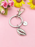 Lip Mouth Silver Charm Keychain or Necklace, N6397K