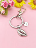 Lip Mouth Silver Charm Keychain or Necklace, N6397K