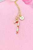 Candy Cane Charm Necklace – Gift for Career Milestones & Holiday Motivation, N6490