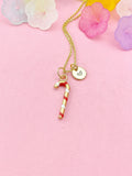 Candy Cane Charm Necklace – Gift for Career Milestones & Holiday Motivation, N6490